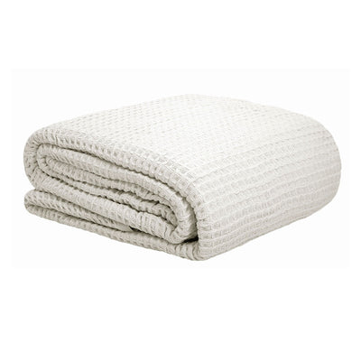 Cotton Waffle Blanket White Queen Payday Deals