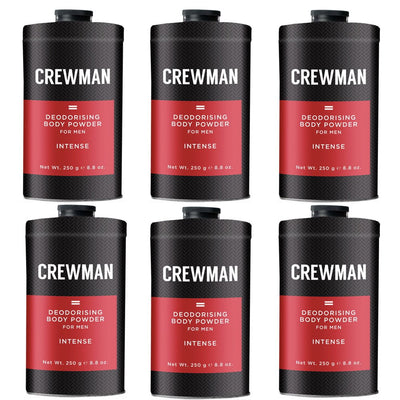 Crewman Mens Intense Talc Free Body Powder 250g Value Pack x 6 Payday Deals