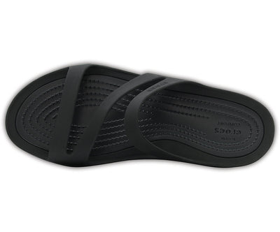 Crocs Women's Swiftwater Sandals Flip Flops Thongs - Black/Black Payday Deals