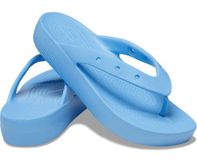 Crocs Womens Classic Platform Flip Flop Thongs - Oxygen Blue
