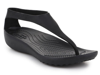 Crocs Womens Serena Flip Flop Thongs Summer Beach Shoes Sandals - Black/Black - US 6 Payday Deals