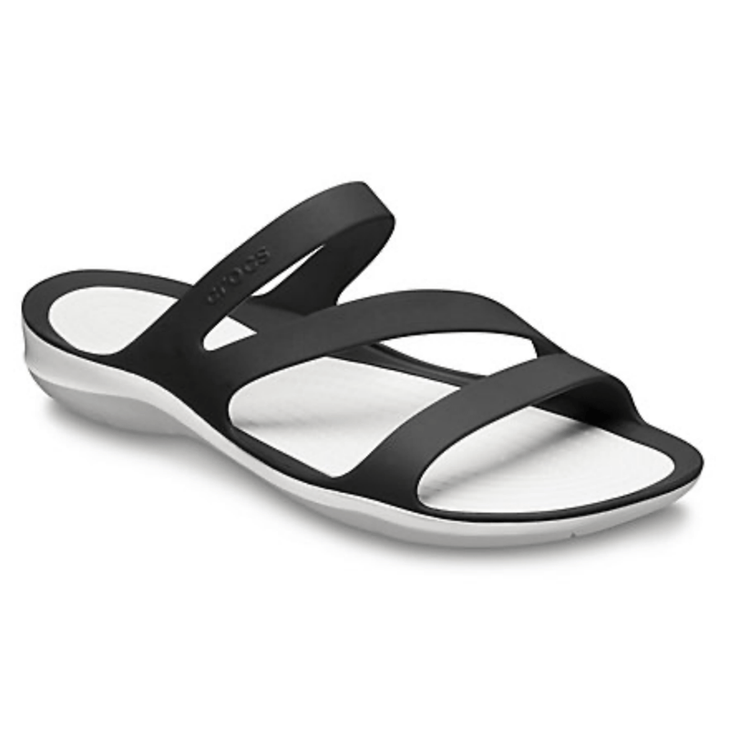 Crocs Womens Swiftwater Sandals Ladies Footwear - Black/White Payday Deals