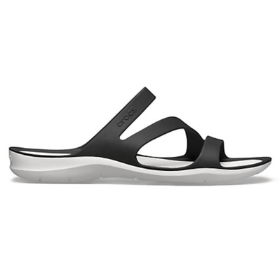 Crocs Womens Swiftwater Sandals Ladies Footwear - Black/White Payday Deals