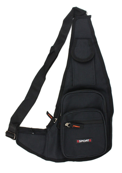 Crossbody BagSling Shoulder Bag Chest Travel Sport Backpack Pack in Black