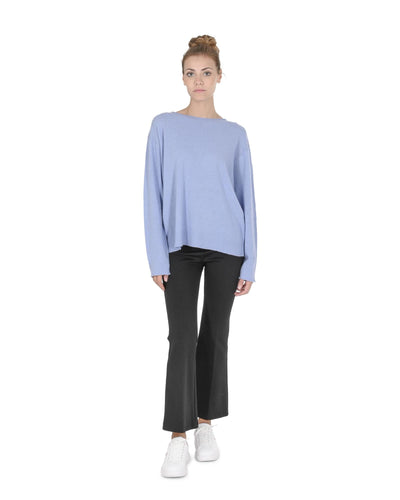 Crown of Edinburgh Cashmere Women's Cashmere Boatneck Sweater in Sky blue - XL Payday Deals