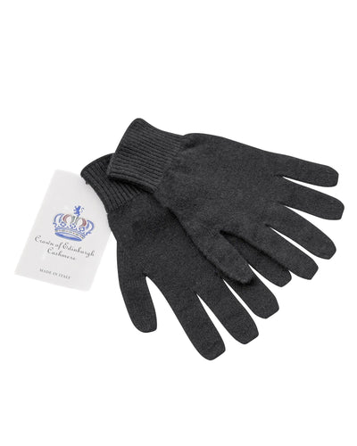 Crown of Edinburgh Cashmere Women's Luxury Cashmere Womens Short Gloves in Black - L Payday Deals