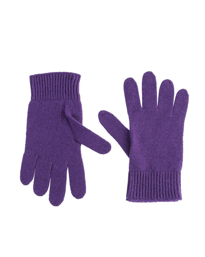 Crown of Edinburgh Cashmere Women's Luxury Cashmere Womens Short Gloves in Purple - M