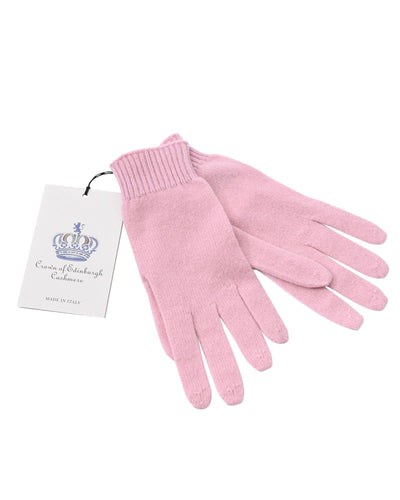 Crown of Edinburgh Cashmere Women's Luxury Cashmere Womens Short Gloves in Rosa Baby - M Payday Deals