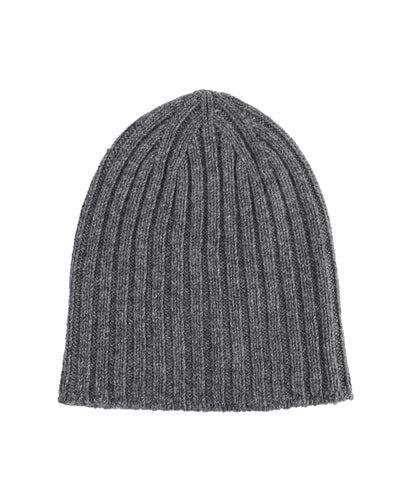 Crown of Edinburgh Cashmere Women's Ribbed Cashmere Womens Beanie in Dark gray - One Size Payday Deals