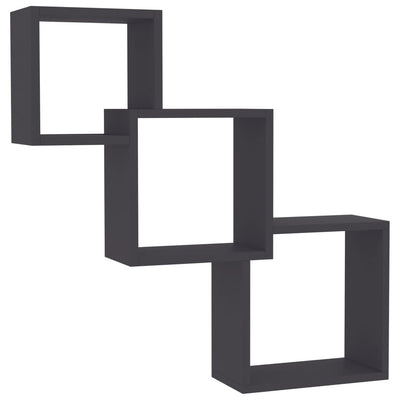 Cube Wall Shelves Grey 68x15x68 cm Engineered Wood Payday Deals