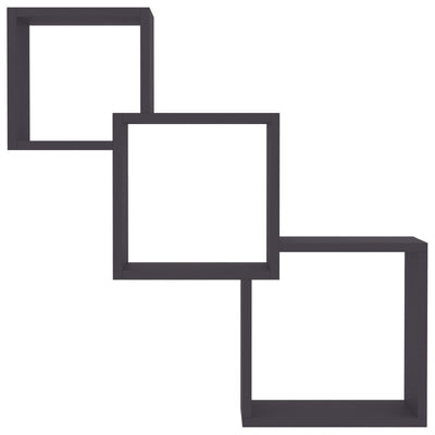 Cube Wall Shelves Grey 68x15x68 cm Engineered Wood Payday Deals