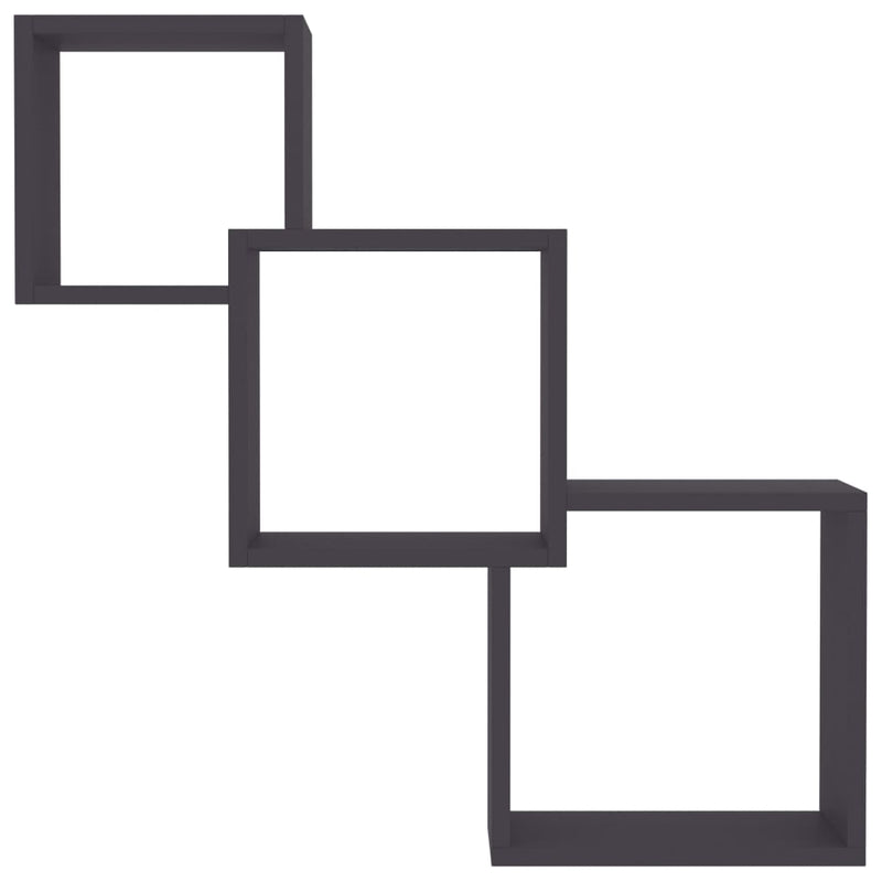 Cube Wall Shelves Grey 68x15x68 cm Engineered Wood Payday Deals