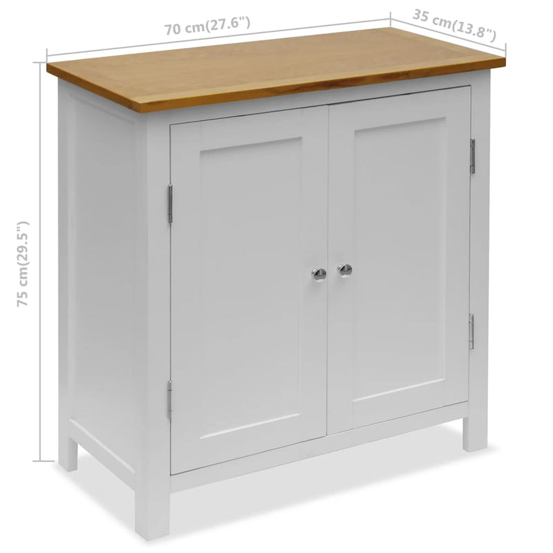 Cupboard 70x35x75 cm Solid Oak Wood Payday Deals
