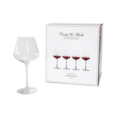 Curtis & Wade Lead Free Crystal Wine Glass 500ml Set Of 4