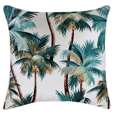 Cushion Cover-With Piping-Palm Trees White-60cm x 60cm Payday Deals