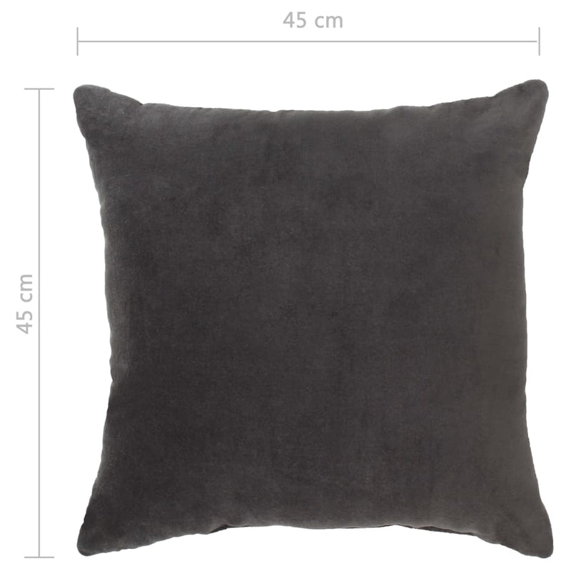 Cushions Cotton Velvet 2 pcs 45x45 cm Anthracite Payday Deals