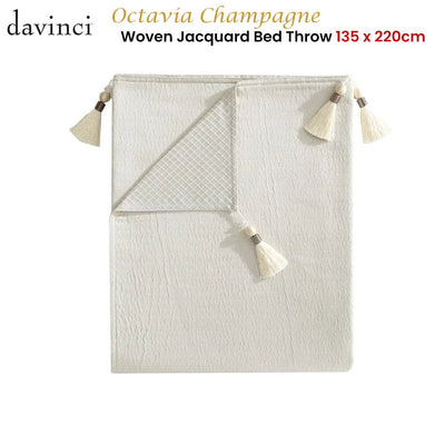 Davinci Octavia Champagne Woven Jacquard Bed Throw 135 x 220 cm Payday Deals