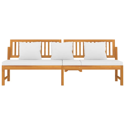 Day Bed with Cream Cushion 200x60x75 cm Solid Wood Acacia Payday Deals