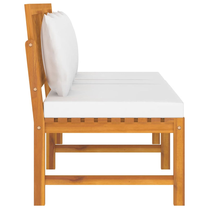 Day Bed with Cream Cushion 200x60x75 cm Solid Wood Acacia Payday Deals