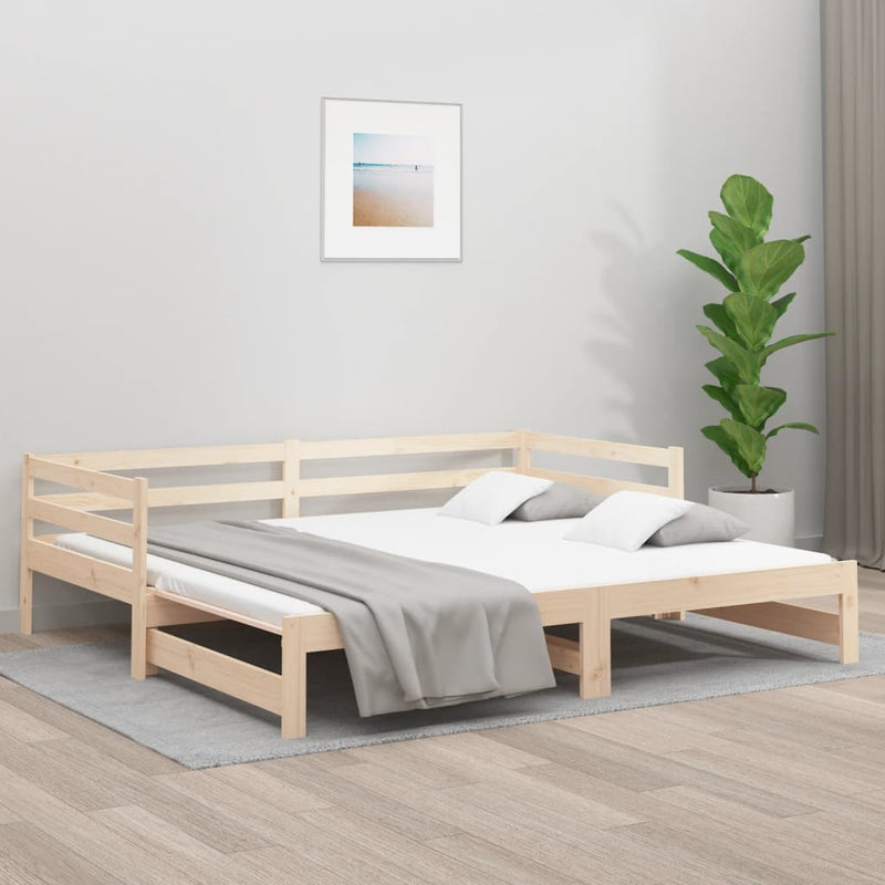 Day Bed with Trundle 90x190 cm Solid Wood Pine Payday Deals