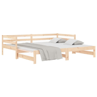 Day Bed with Trundle 90x190 cm Solid Wood Pine Payday Deals