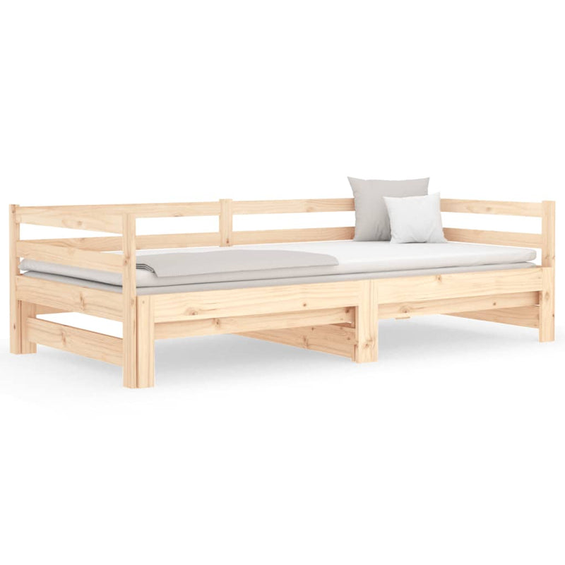 Day Bed with Trundle 90x190 cm Solid Wood Pine Payday Deals