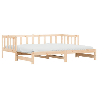 Day Bed with Trundle 92x187 cm Single Size Solid Wood Pine Payday Deals