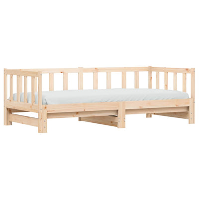 Day Bed with Trundle 92x187 cm Single Size Solid Wood Pine Payday Deals