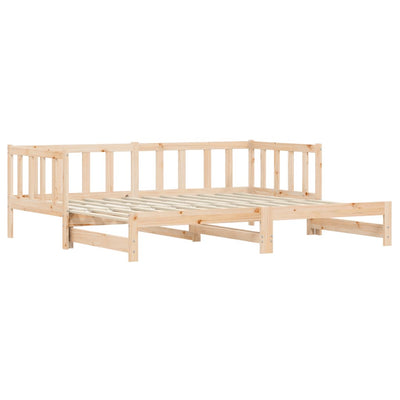 Day Bed with Trundle 92x187 cm Single Size Solid Wood Pine Payday Deals