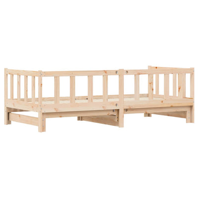 Day Bed with Trundle 92x187 cm Single Size Solid Wood Pine Payday Deals