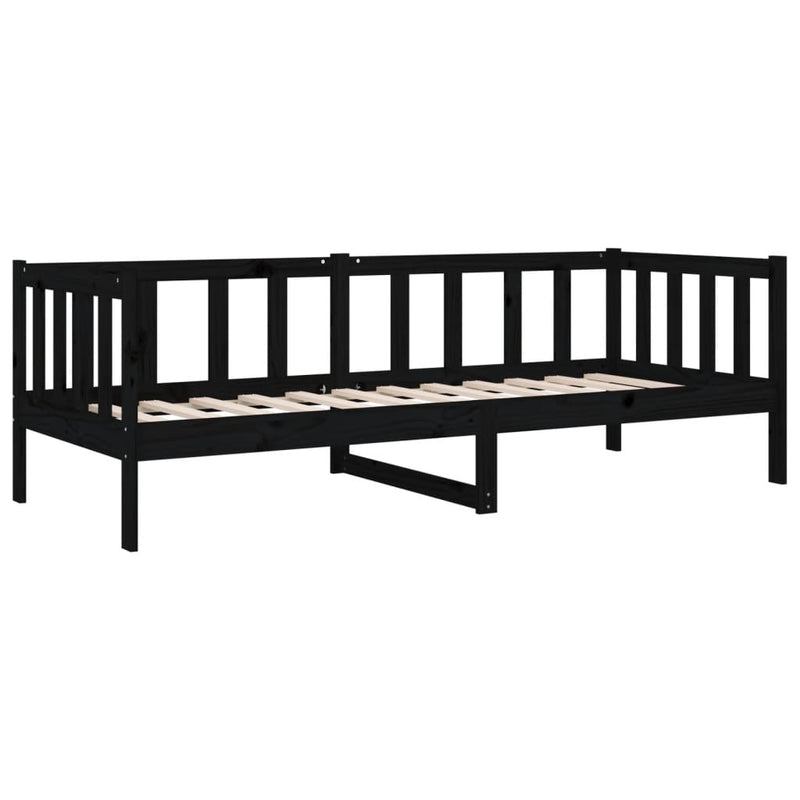 Day Bed without Mattress Black 90x190 cm Solid Wood Pine Payday Deals