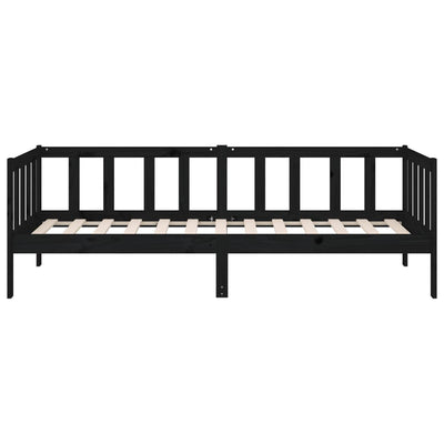 Day Bed without Mattress Black 90x190 cm Solid Wood Pine Payday Deals