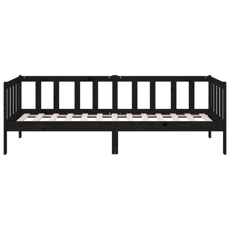 Day Bed without Mattress Black 90x190 cm Solid Wood Pine Payday Deals
