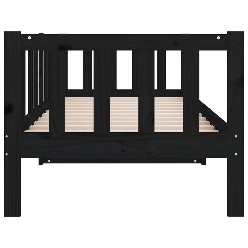 Day Bed without Mattress Black 90x190 cm Solid Wood Pine Payday Deals