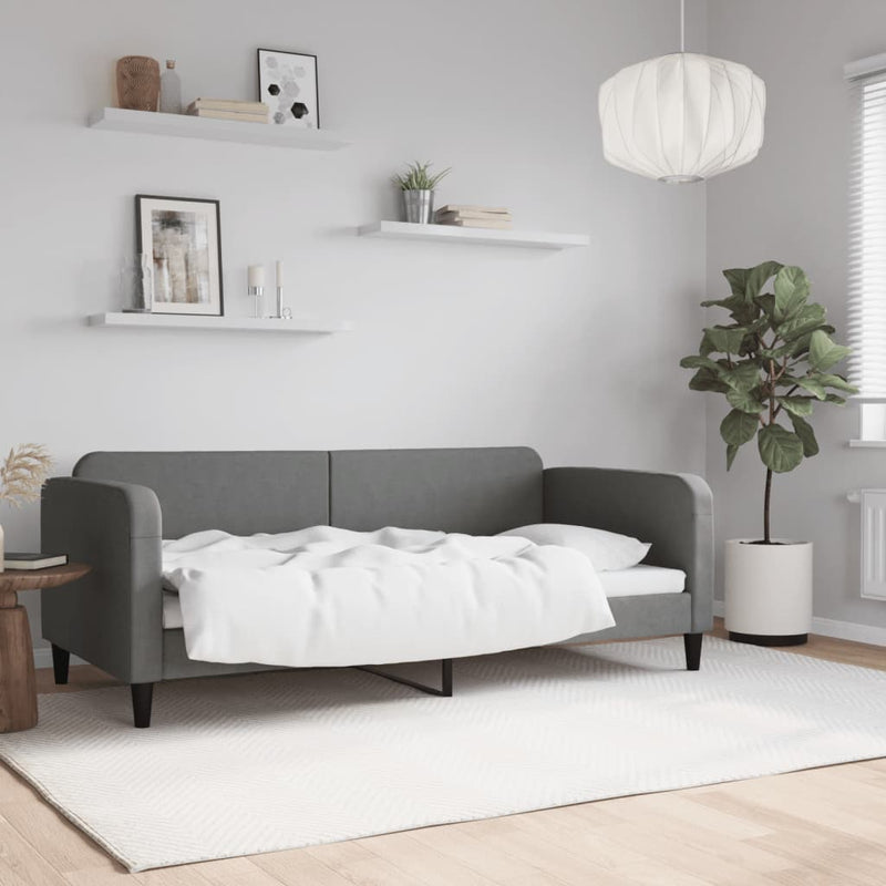 Day Bed without Mattress Dark Grey 90x190 cm Fabric Payday Deals