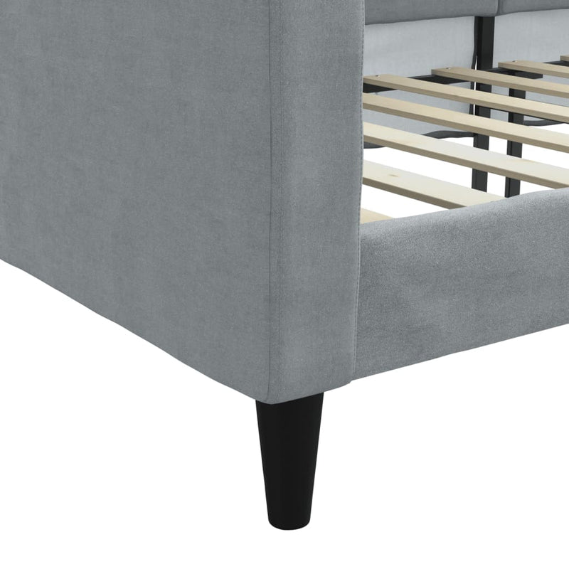 Day Bed without Mattress Light Grey 90x190 cm Fabric Payday Deals