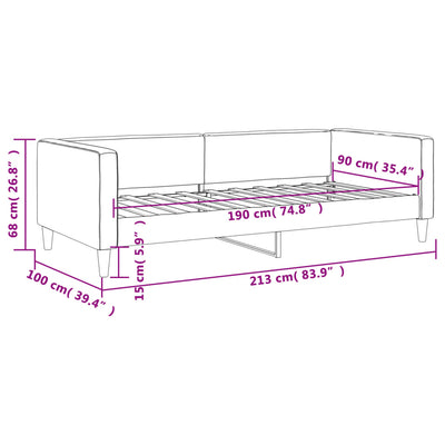 Day Bed without Mattress Light Grey 90x190 cm Fabric Payday Deals