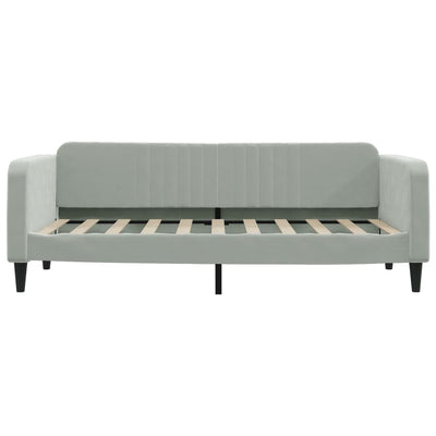 Day Bed without Mattress Light Grey 90x190 cm Velvet Payday Deals