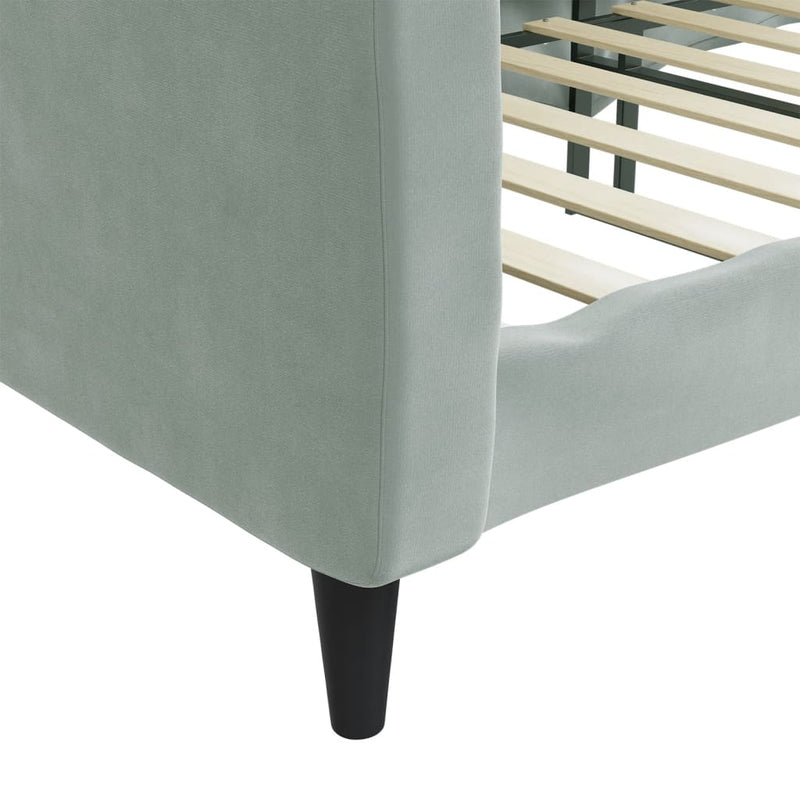 Day Bed without Mattress Light Grey 90x190 cm Velvet Payday Deals
