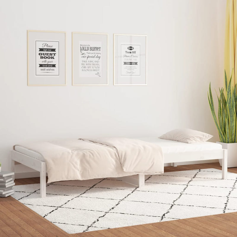 Day Bed without Mattress White 90x190 cm Solid Wood Pine Payday Deals