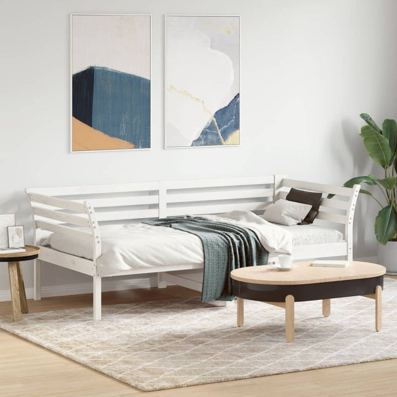 Day Bed without Mattress White 90x190 cm Solid Wood Pine Payday Deals