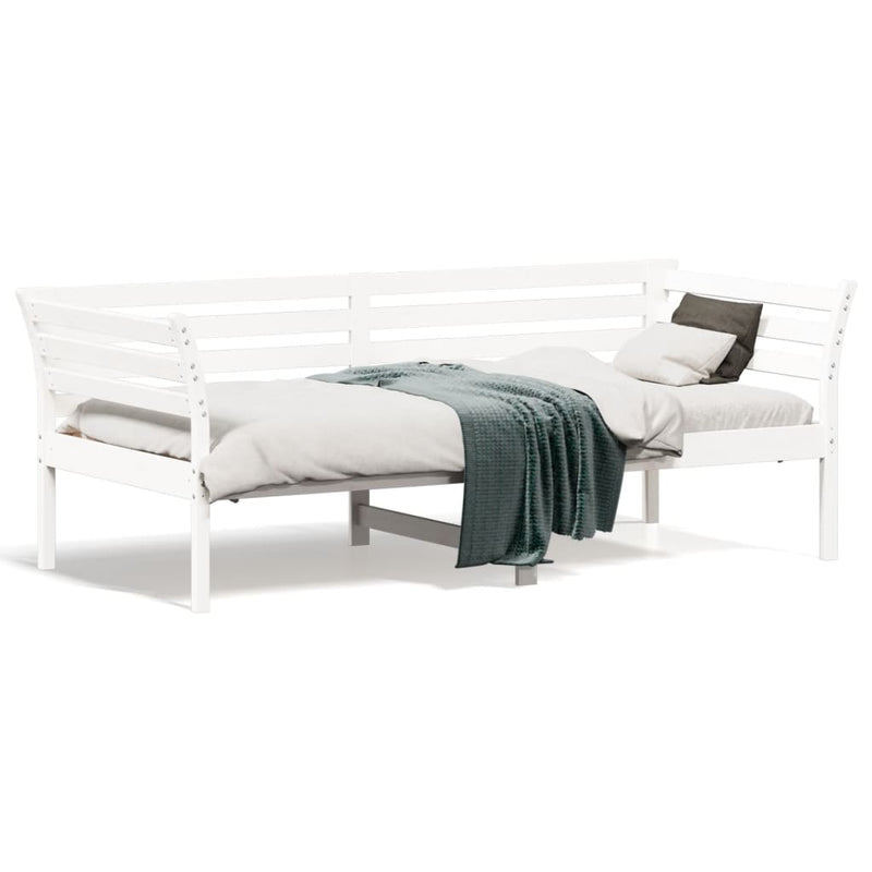 Day Bed without Mattress White 90x190 cm Solid Wood Pine Payday Deals