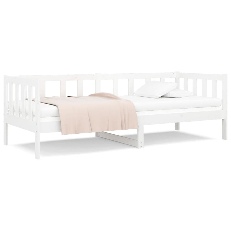 Day Bed without Mattress White 90x190 cm Solid Wood Pine Payday Deals
