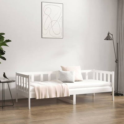 Day Bed without Mattress White 90x190 cm Solid Wood Pine Payday Deals