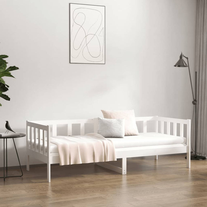 Day Bed without Mattress White 90x190 cm Solid Wood Pine Payday Deals