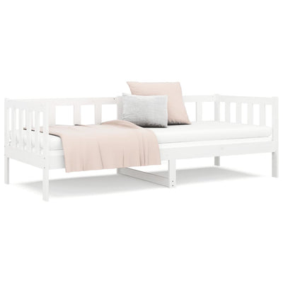 Day Bed without Mattress White 90x190 cm Solid Wood Pine Payday Deals