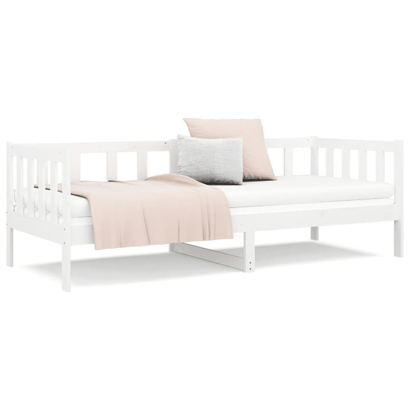Day Bed without Mattress White 90x190 cm Solid Wood Pine Payday Deals