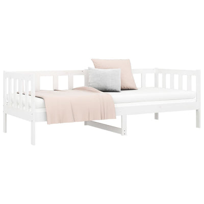Day Bed without Mattress White 90x190 cm Solid Wood Pine Payday Deals