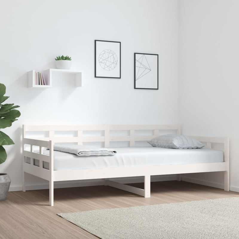 Day Bed without Mattress White Solid Wood Pine 90x190 cm Payday Deals