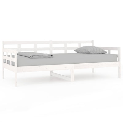 Day Bed without Mattress White Solid Wood Pine 90x190 cm Payday Deals